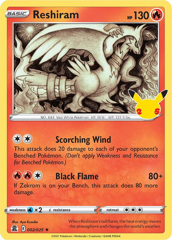 Pokemon TCG Celebrations 002/025 Reshiram (Holo)