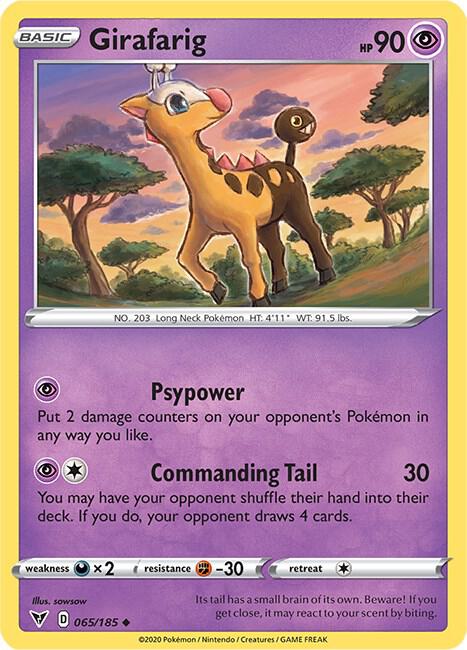 Pokemon TCG Vivid Voltage 065/185 Girafarig